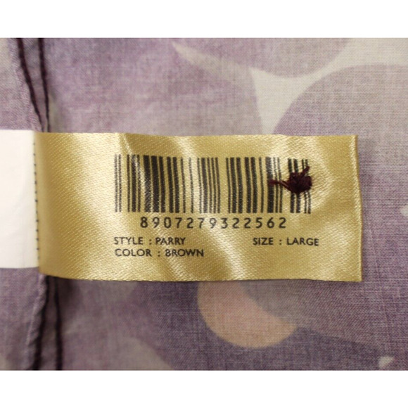 Rare Rabbit Men's Parry Short Sleeve Button Front Printed Shirt Brown Sz L - Picture 9 of 10